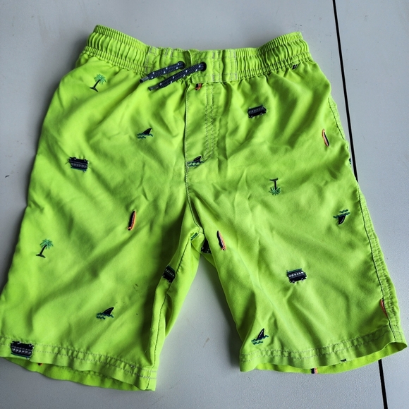 Lot Of 2 Boys Nordstrom Billabong Carter’s Blue Yellow Swim Trunks Shorts Sz 7 - Picture 6 of 9